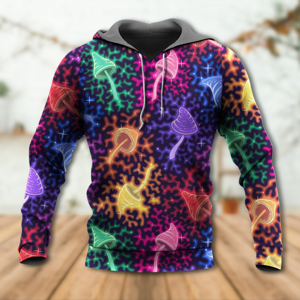 Rainbow Mushroom Galaxy Art - 3D Hoodie