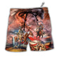 Beach Short / Adults / S Native American Independence Day Horse American Flag - Beach Short - Owls Matrix LTD