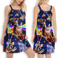 Space Galaxy Food Riding Cat – Women's Summer Sleeveless V-Neck Camisole Dress