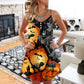 Halloween Bat Pumpkin Scary – Women's Summer Sleeveless V-Neck Camisole Dress