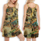 Vintage Pilot Cat Art – Women's Summer Sleeveless V-Neck Camisole Dress