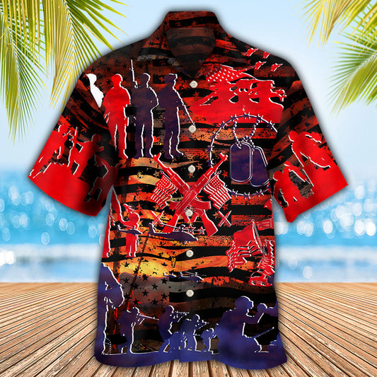 Veteran Patriotic Freedom Democracy Tribute – Hawaiian Shirt