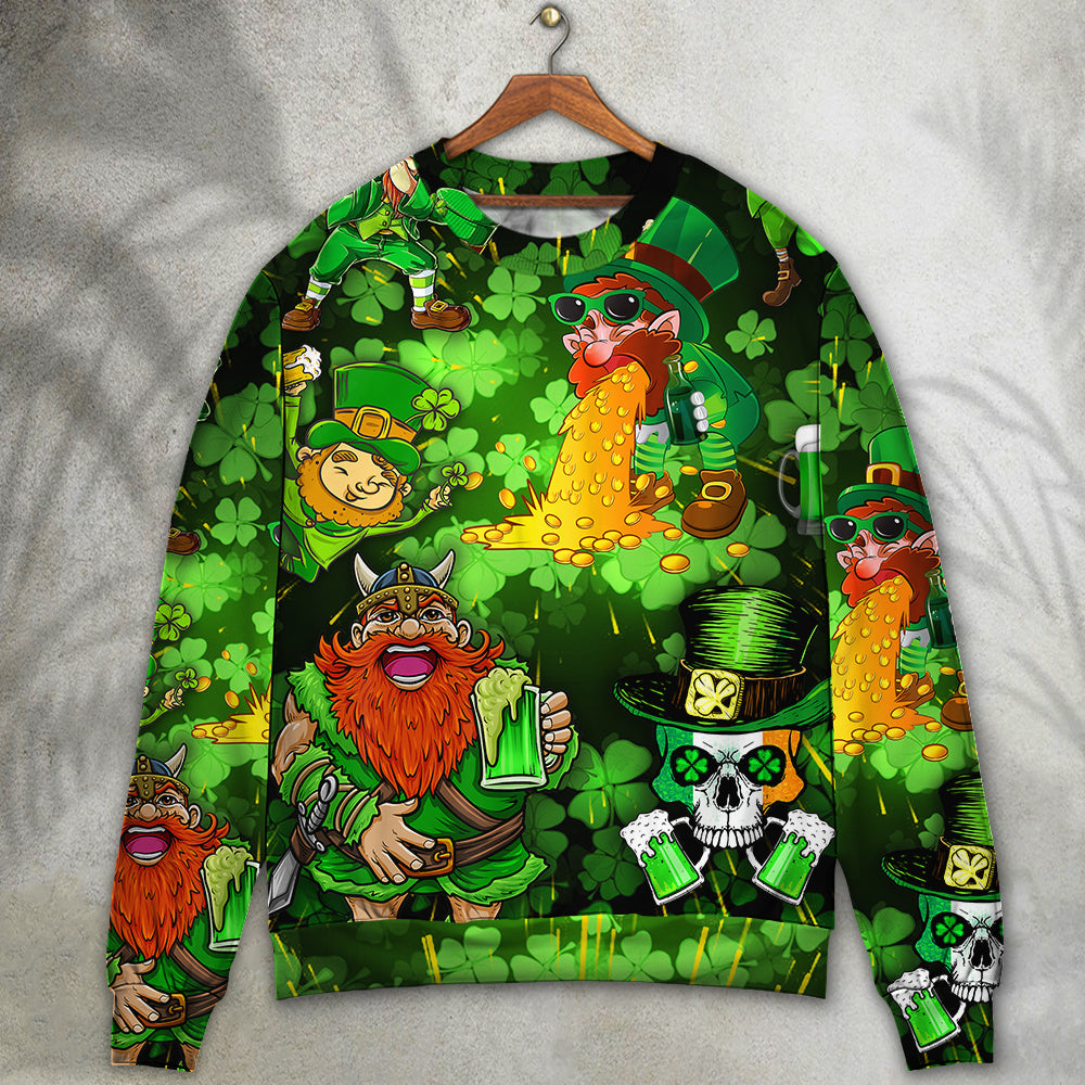 Irish Viking Skull Leprechaun Gnome Style – Sweater - Ugly Christmas Sweater