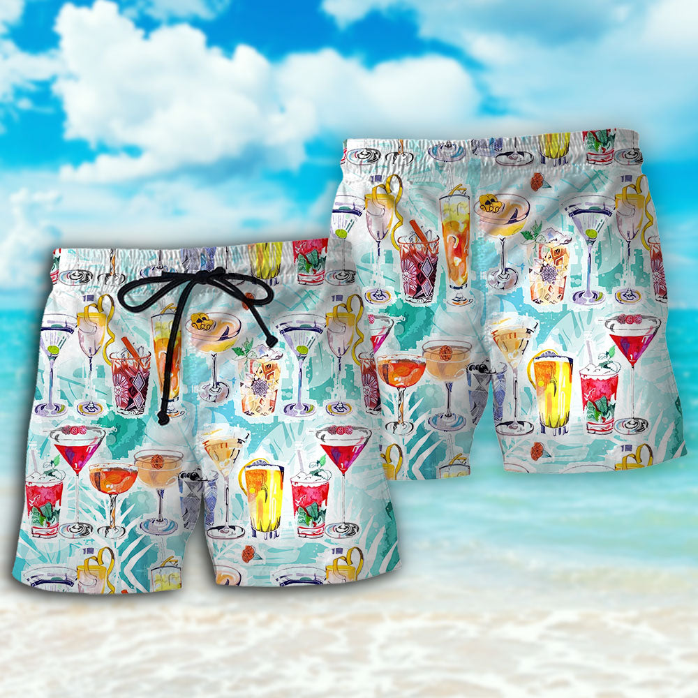 Tropical Wine Cocktail Beach Art – Beach Short