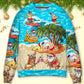 Christmas Santa Beach Holiday Funny – Sweater - Ugly Christmas Sweater