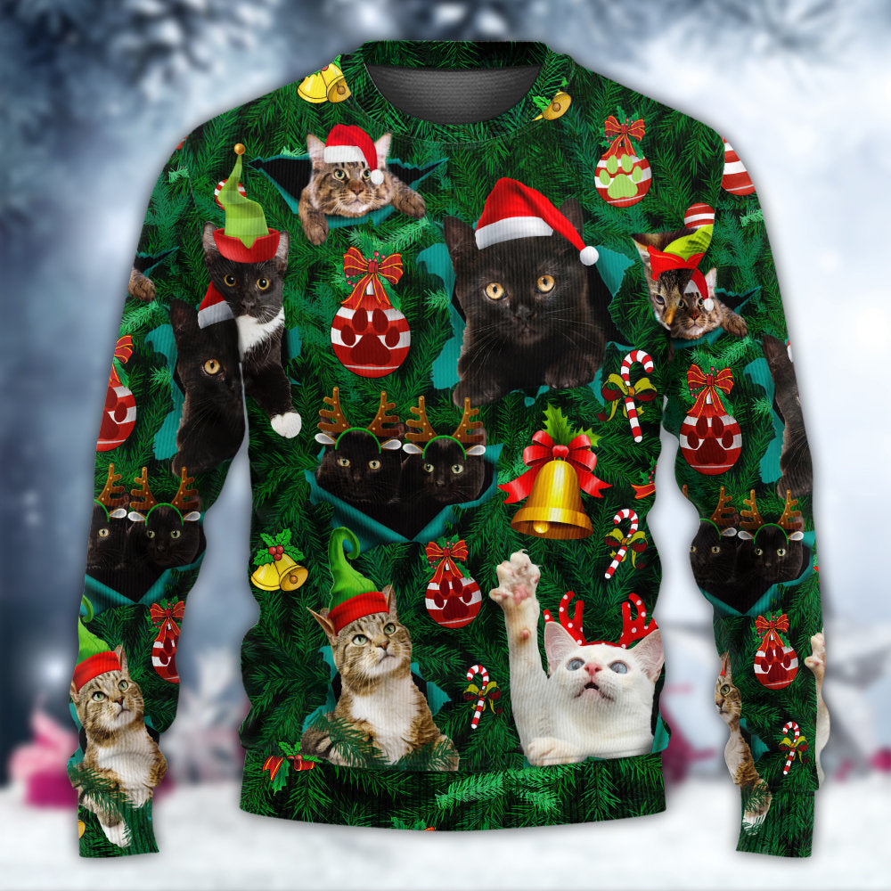 Christmas Cats Meowy Mas Holiday – Sweater - Ugly Christmas Sweater