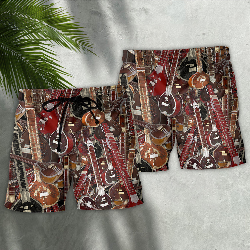 Sitar Player Humor Music Quote Art – Beach Short
