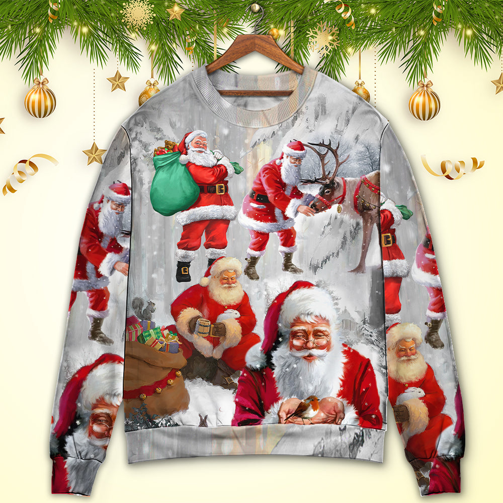 Christmas Santa Story Funny Art Style – Sweater - Ugly Christmas Sweater