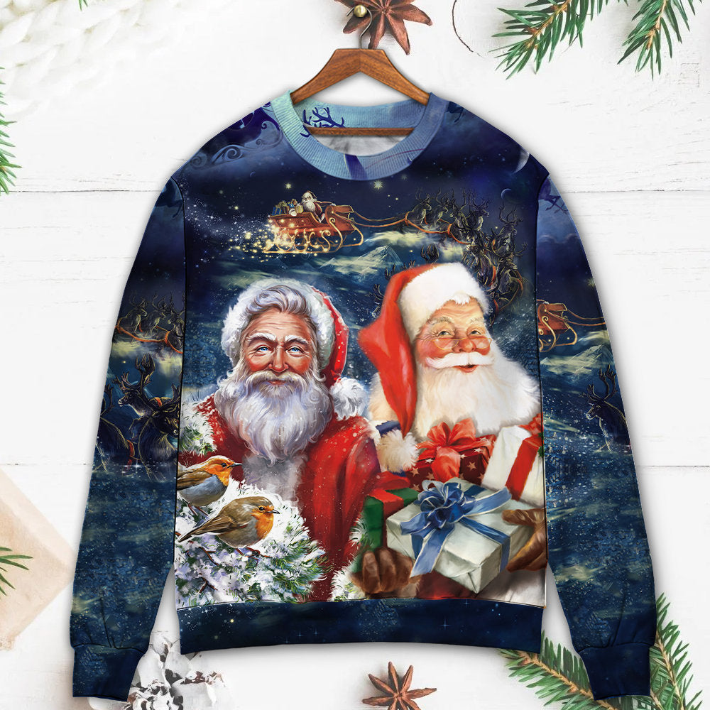 Christmas Santa Claus Snow Scene – Sweater - Ugly Christmas Sweater