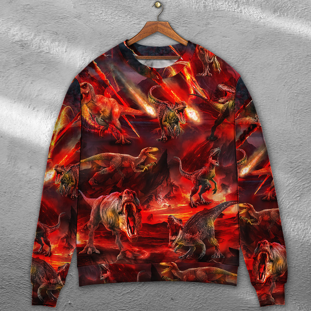 Dinosaur Meteorite Fantasy Art – Sweater - Ugly Christmas Sweater