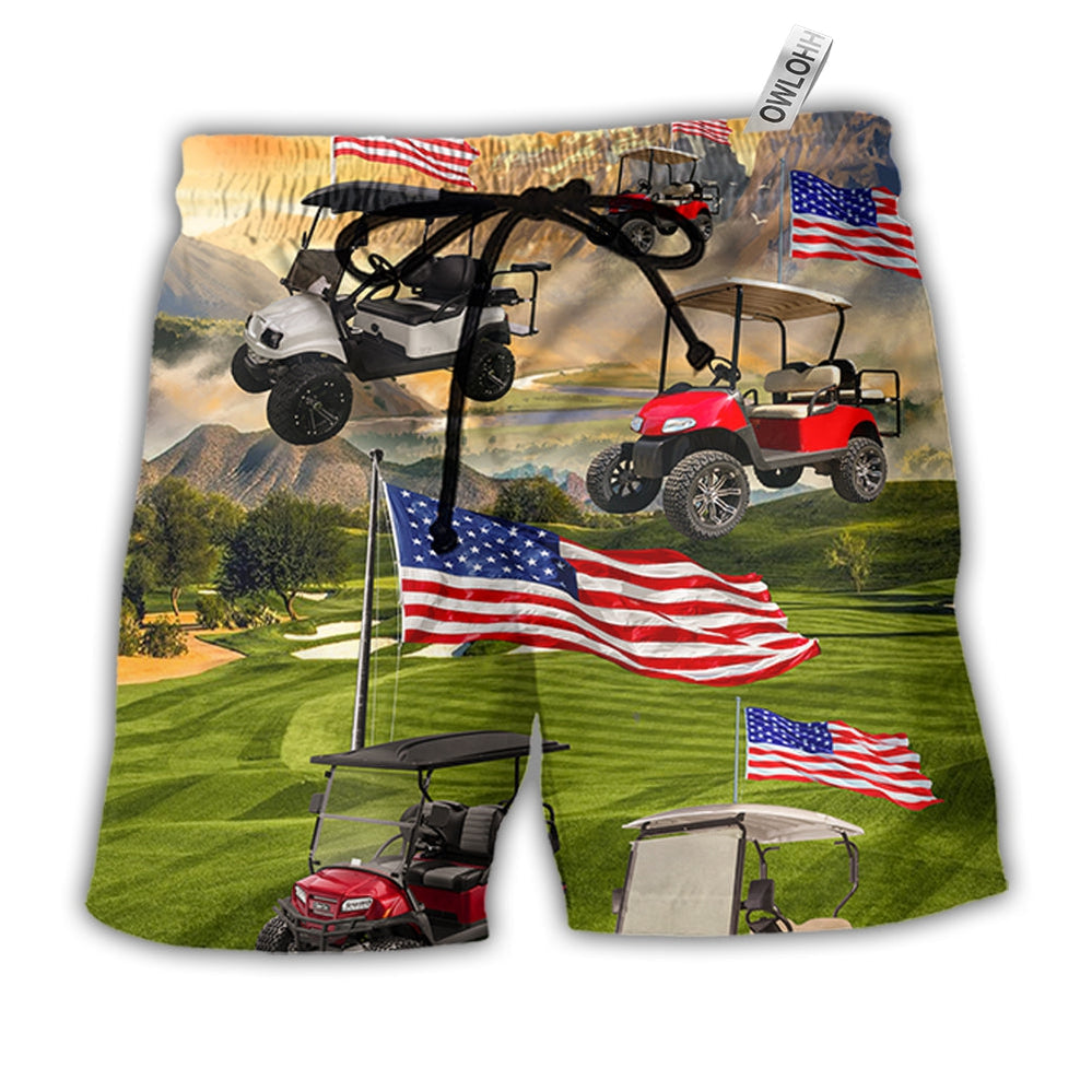 Beach Short / Adults / S Golf Independence Day Club Car - Beach Short - Owls Matrix LTD