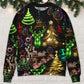 Christmas Neon Tree And Snowman Cool – Sweater - Ugly Christmas Sweater