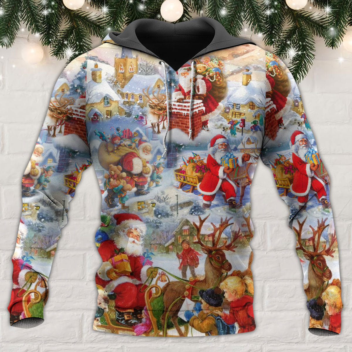 Christmas Merry Holly Jolly Quote Art – 3D Hoodie