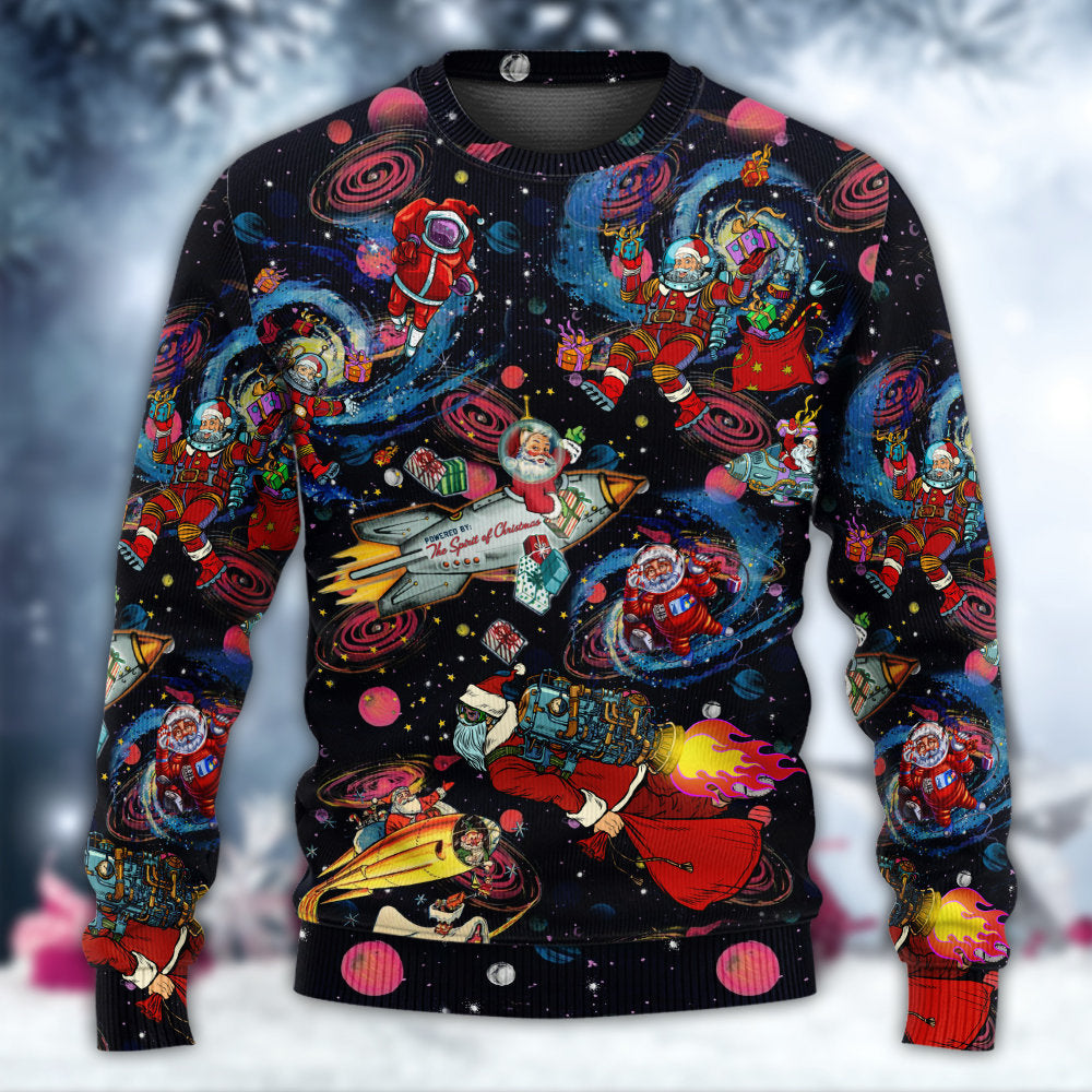 Christmas Santa In Outer Space – Sweater - Ugly Christmas Sweater