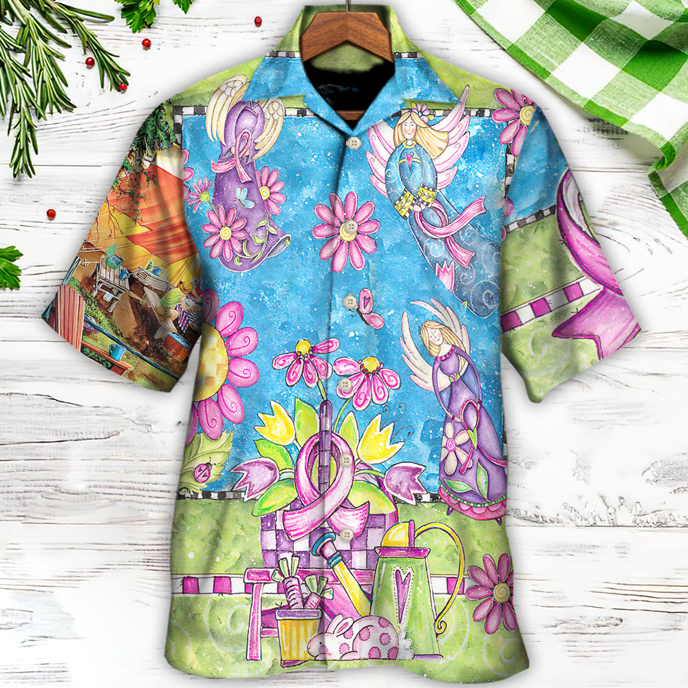 Breast Cancer Courage Angel With Pink Ribbon - Hawaiian Shirt
