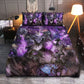 Skull Purple Dragon Love Life Bedding Cover For Fantasy Bedroom Decor