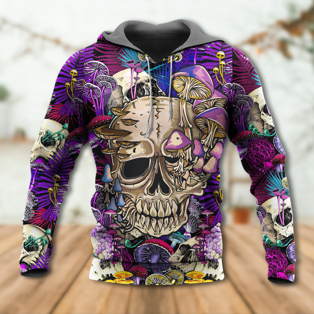 Neon Psychedelic Mushroom Art - 3D Hoodie
