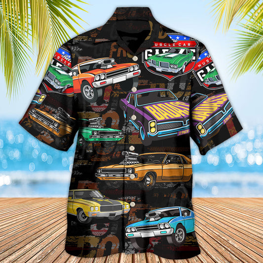 Muscle Car Speed Racing Road - Hawaiian Shirt