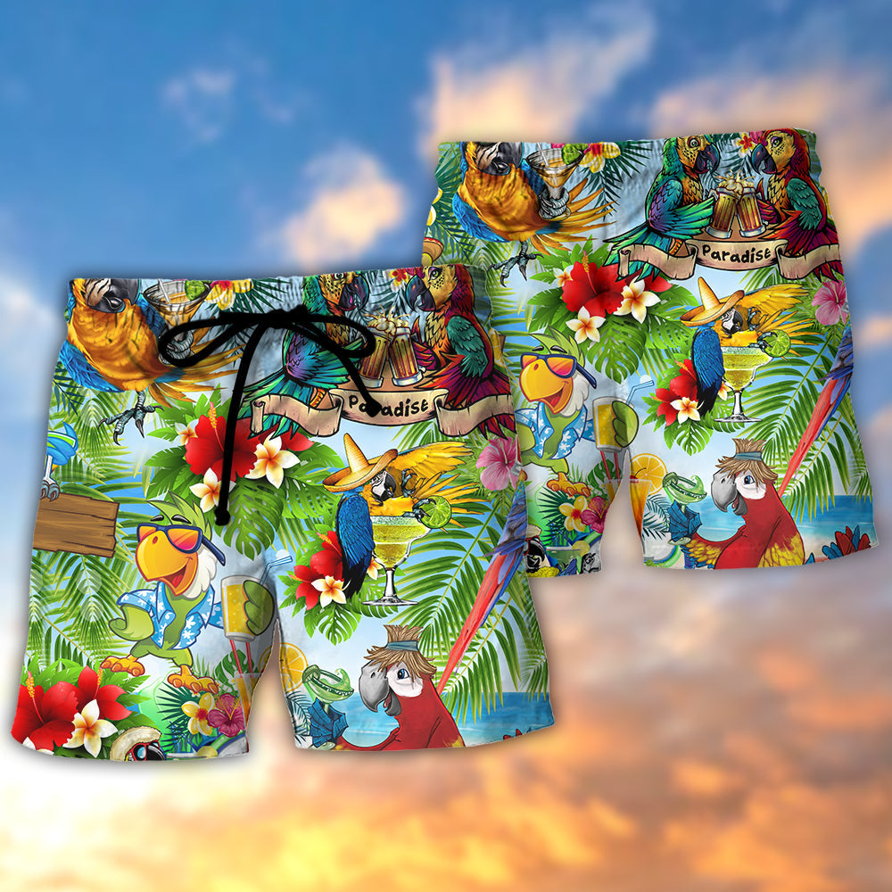 Parrot Love Life Happiness Tropical Style - Beach Short
