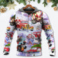 Santa Hot Rod Christmas Tree Style - 3D Hoodie