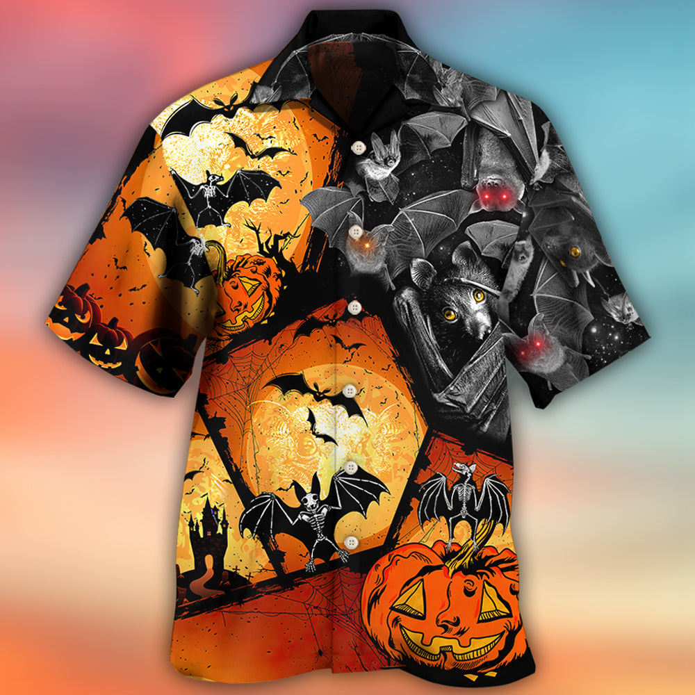 Halloween Bat And Pumpkin Dark Art – Hawaiian Shirt