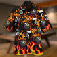 Flaming Eight Ball Billiards Fire Art – Hawaiian Shirt