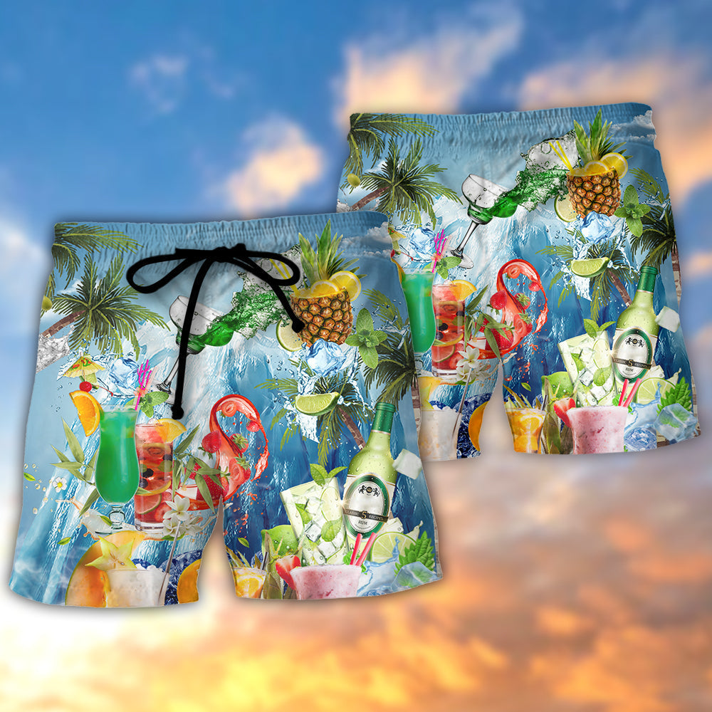 Cocktail Summer With Pieces Of Fruit So Fresh - Beach Short - Owls Matrix LTD