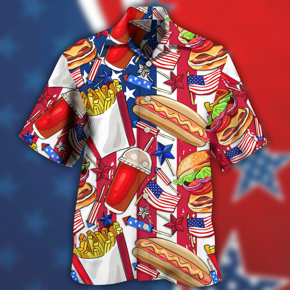 Patriotic Food Stars And Freedom Theme – Hawaiian Shirt