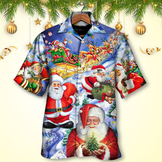 Funny Santa Christmas Is Coming Extra Cool Art – Hawaiian Shirt