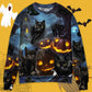 Halloween Black Cat Dark Night Style – Sweater - Ugly Christmas Sweater