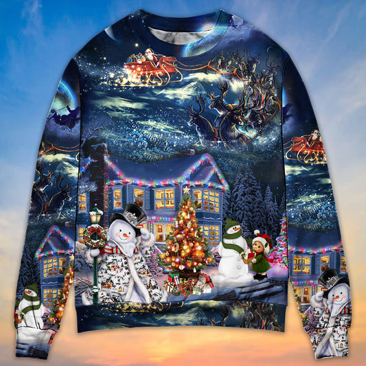 Christmas Santa Family Love Light Art – Sweater - Ugly Christmas Sweater