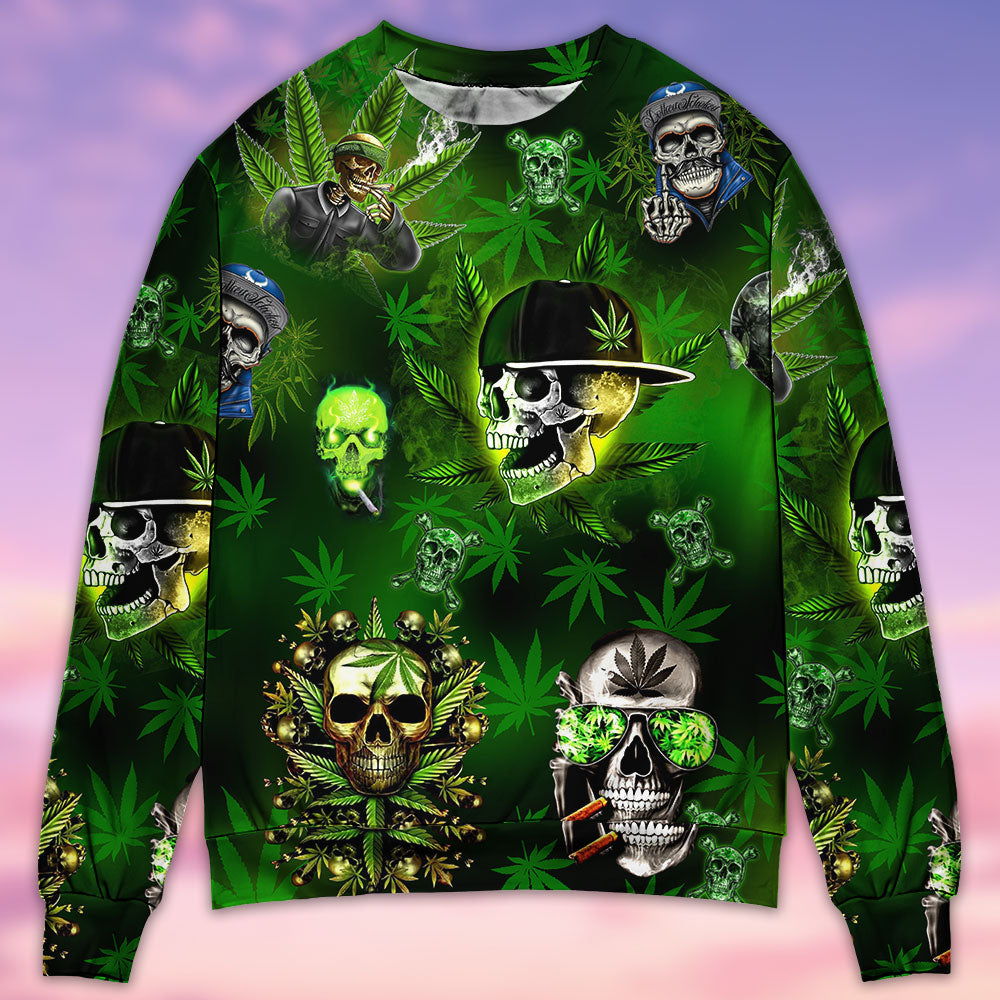 Skull Green Energy Art Style – Sweater - Ugly Christmas Sweater