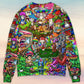 Hippie Mushroom Music Life Art – Sweater - Ugly Christmas Sweater
