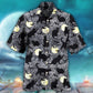 Halloween Black Cat Pattern Design – Hawaiian Shirt
