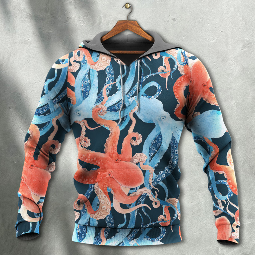 Octopus Colorful Ocean Life - 3D Hoodie