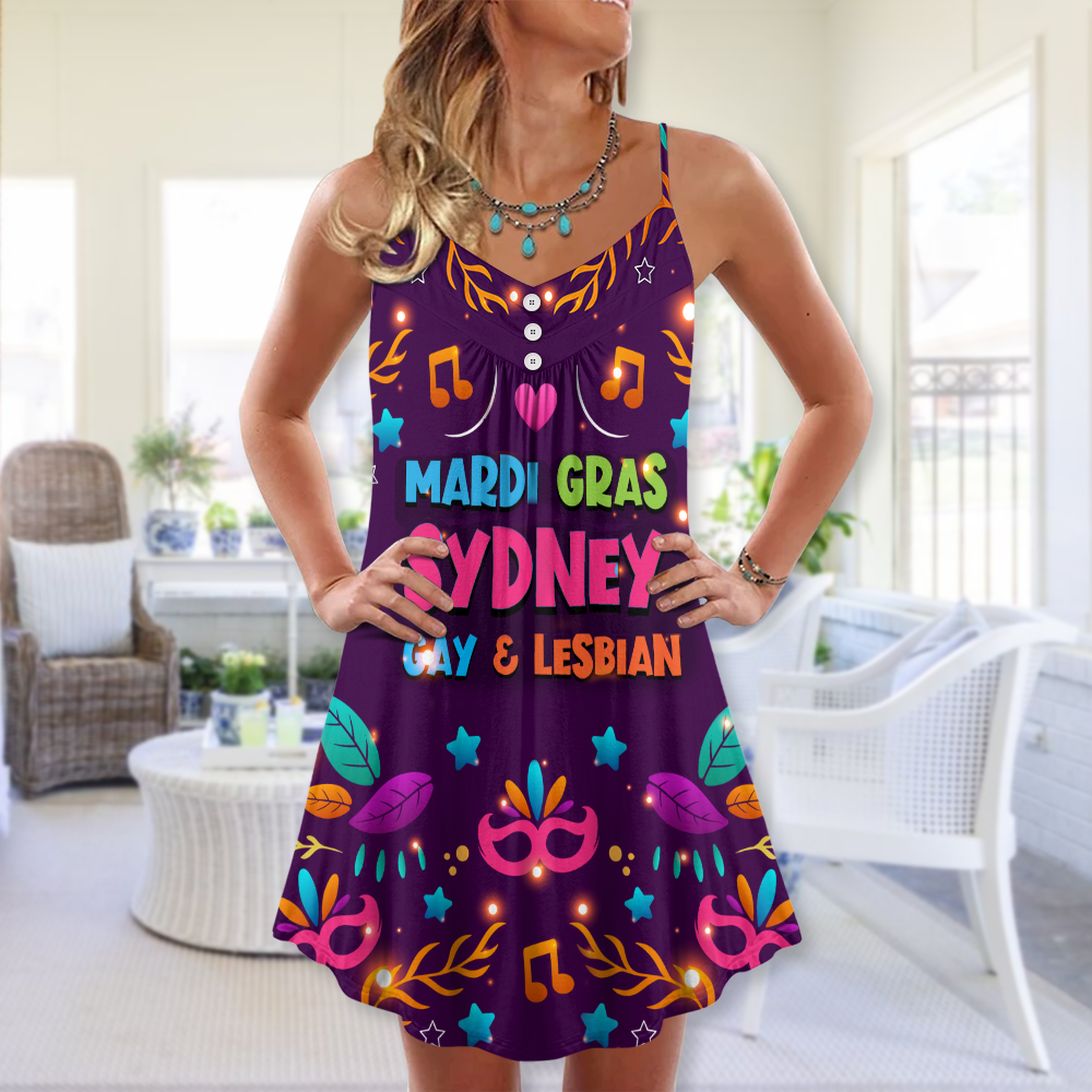Amazing Pride Festival Style – Women's Summer Sleeveless V-Neck Camisole Dress