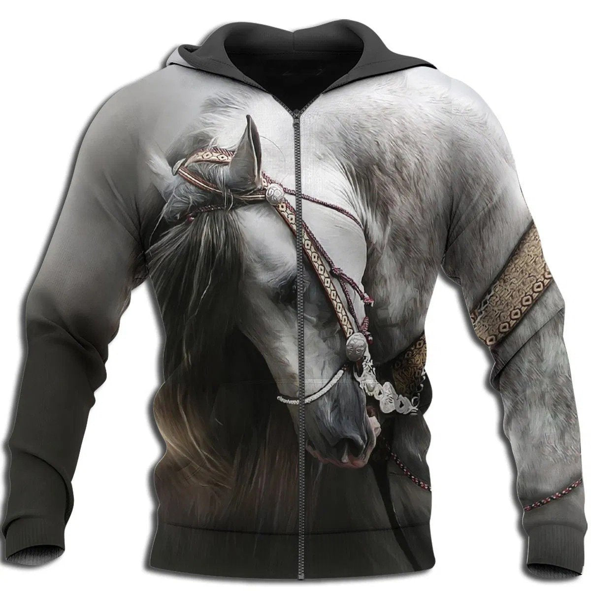 Printed Horse Pattern Art – 3D Hoodie