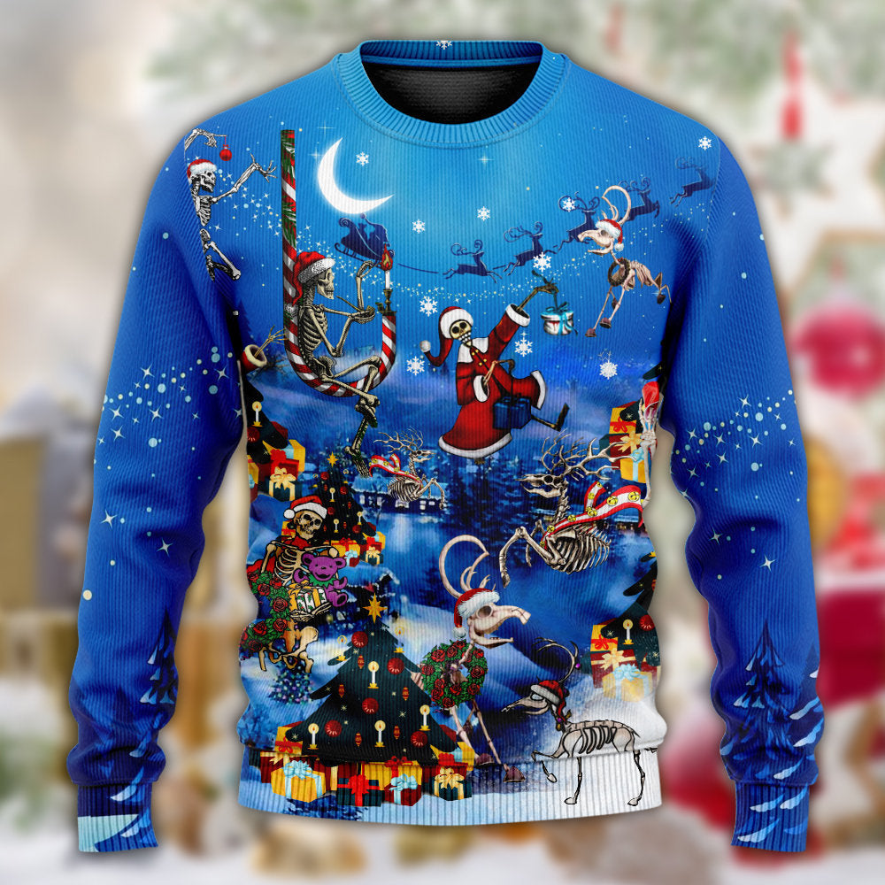 Christmas Skull Merry Xmas Style – Sweater - Ugly Christmas Sweater