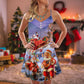 Christmas Funny Santa Art Style – Women's Summer Sleeveless V-Neck Camisole Dress