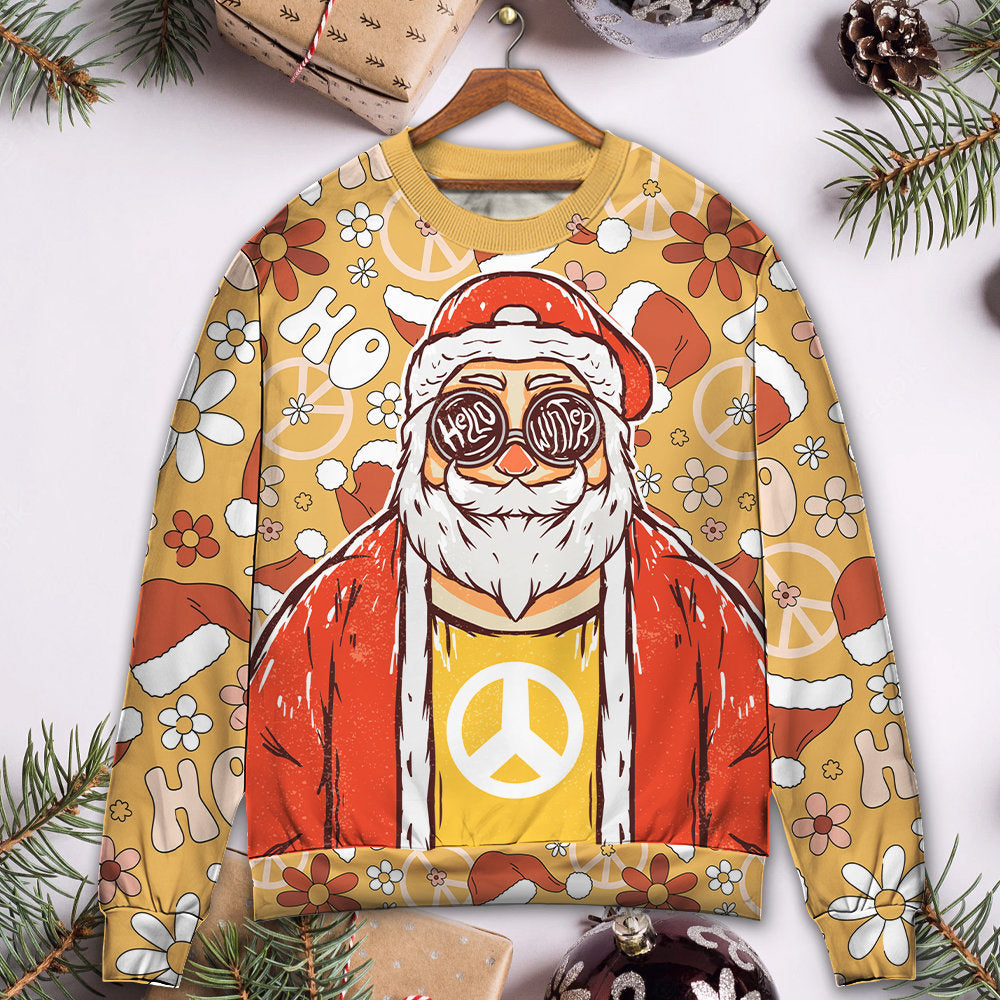 Christmas Santa Cutie Hippie Groovy Style – Sweater - Ugly Christmas Sweater