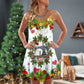 Christmas Sewing Machine Happy Place – Women's Summer Sleeveless V-Neck Camisole Dress