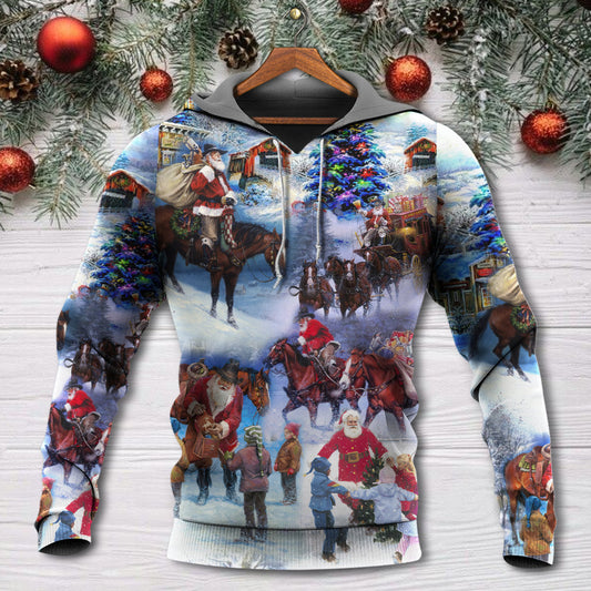 Christmas Cowboy Santa Family Love - 3D Hoodie