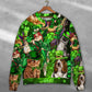 Irish Cat Girl St Patrick Green Light – Sweater - Ugly Christmas Sweater
