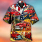 Independence Day Vintage Red Car Art – Hawaiian Shirt