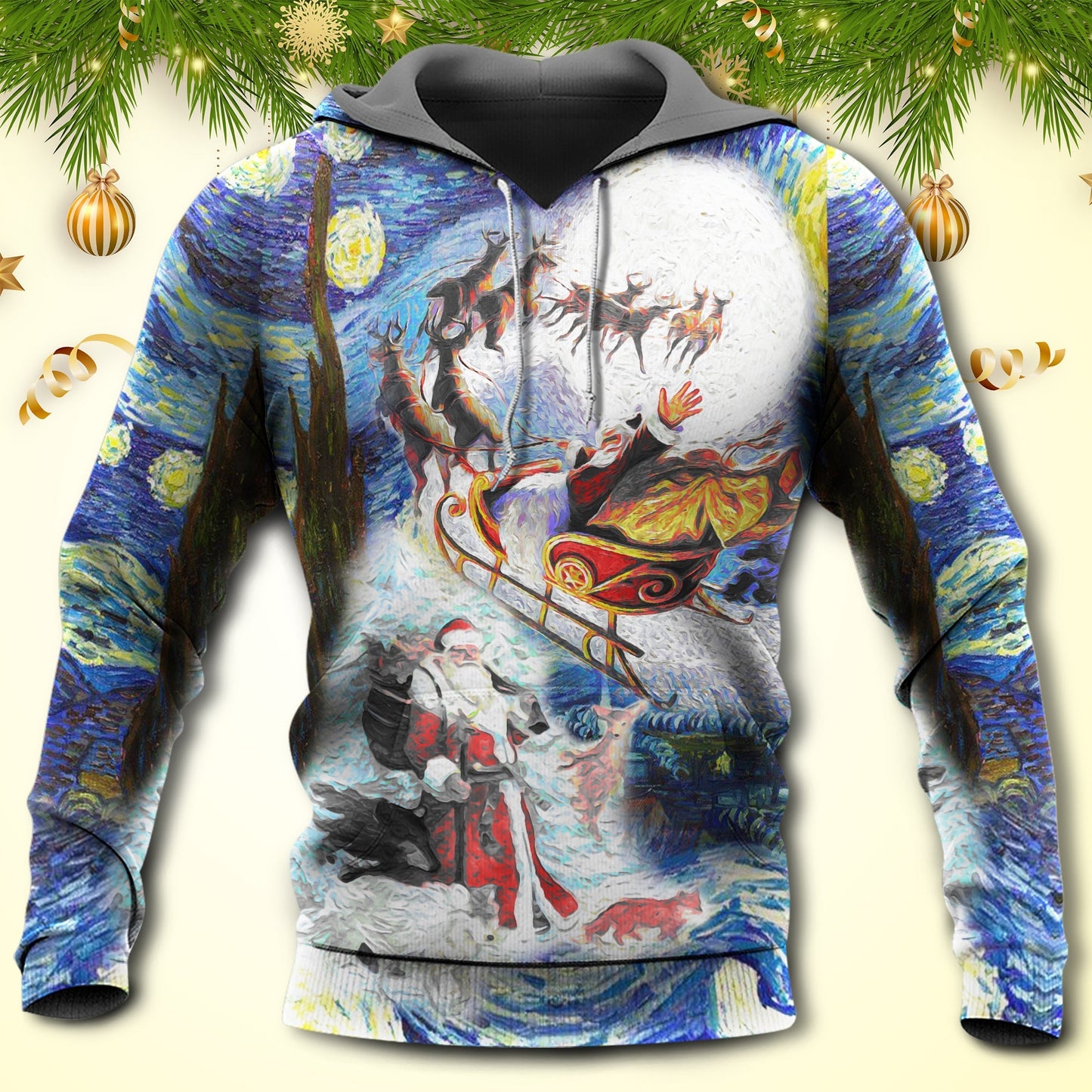 Christmas Friendly Winter Animals Art – 3D Hoodie