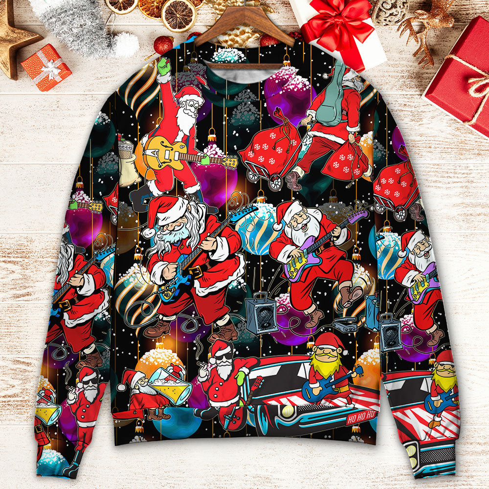 Christmas Guitar Music Santa Style – Sweater - Ugly Christmas Sweater