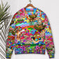 Hippie Mushroom Psychedelic Art Style – Sweater - Ugly Christmas Sweater