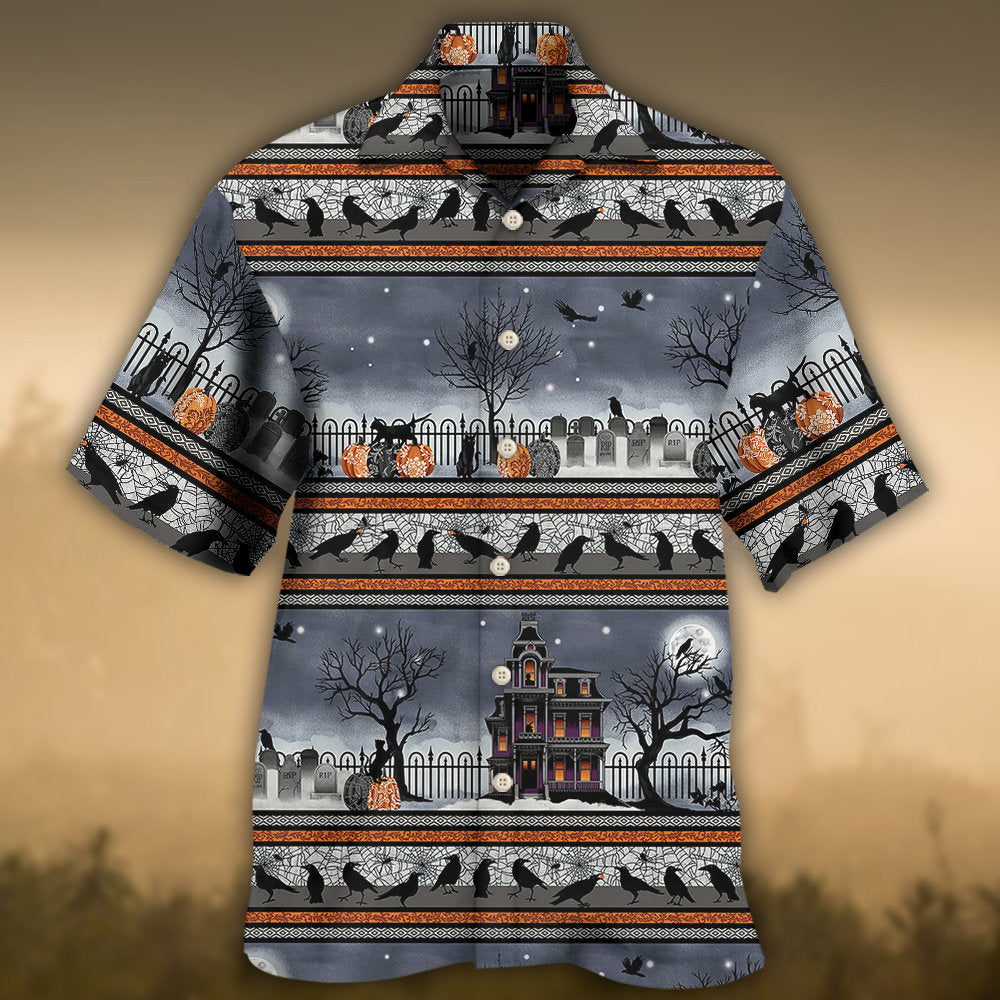 Halloween Spooky Night Border Design – Hawaiian Shirt