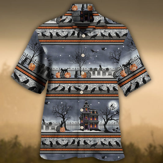 Halloween Spooky Night Border Design – Hawaiian Shirt