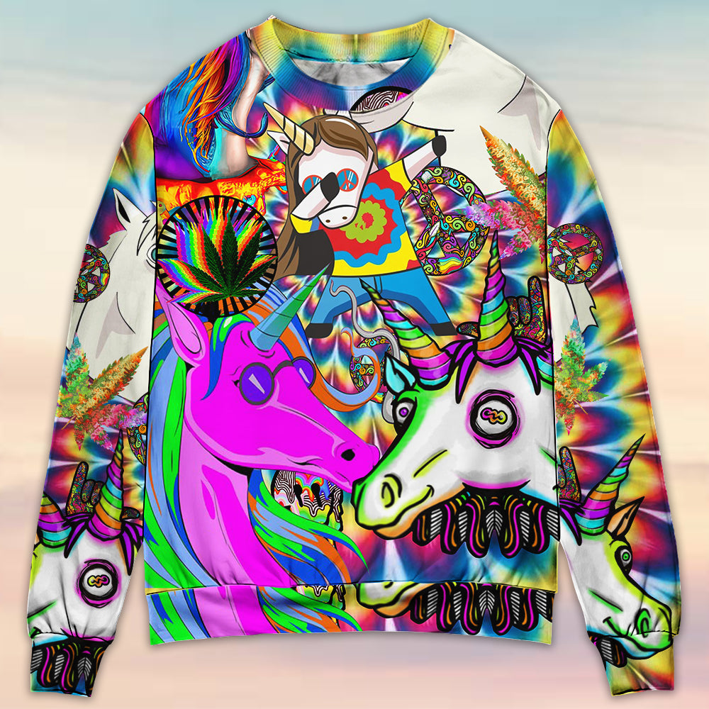 Hippie Unicorn Dream Wonderland Art – Sweater - Ugly Christmas Sweater